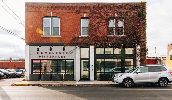 brick and glass building